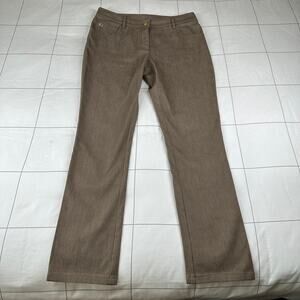 St. John Pants Womens 6 Brown Taupe Slim Straight Casual Classic Neutral Cocoa
